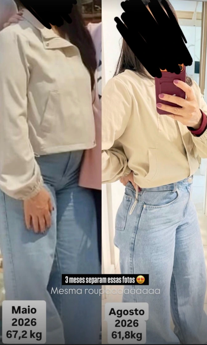 Comparação de registros com a mesma roupa em dois momentos.