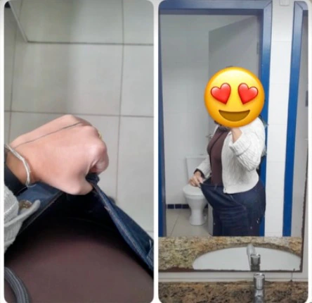 Comparação de registros mostrando mudança no ajuste de uma roupa.